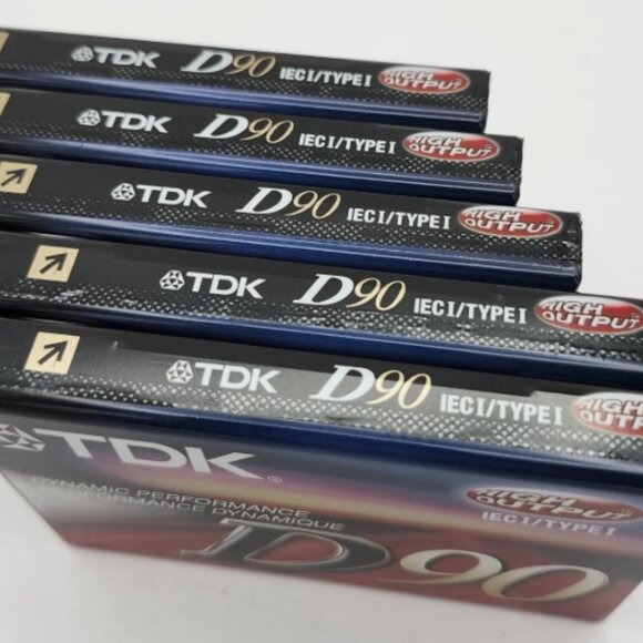 5 pk TDK D90 Blank Audio Cassette Tapes High Output ICEI/Type I BRAND NEW SEALED - Picture 5 of 7